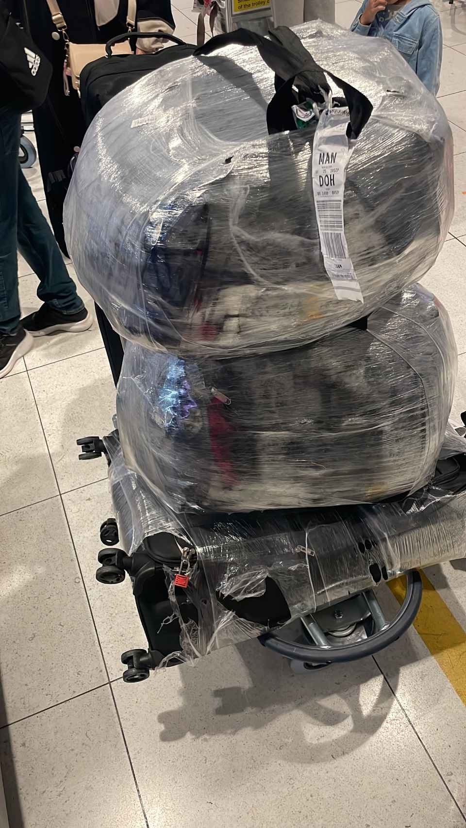 Oluwaferanmi's suitcases on arrival