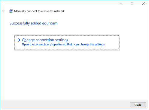 Select Change connection settings