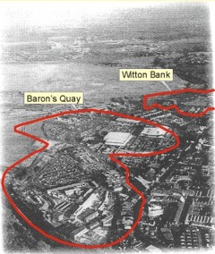 Aerial view of Northwich showing salt mines