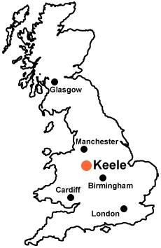 Map of keeele in UK