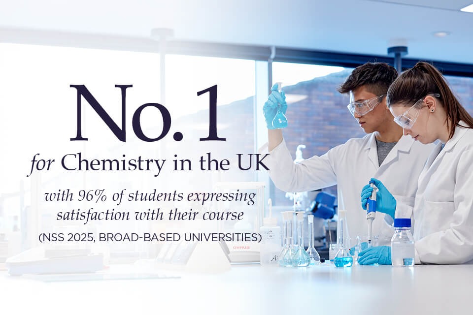 Keele ranked No.1 in the UK for Chemistry in National Student Survey