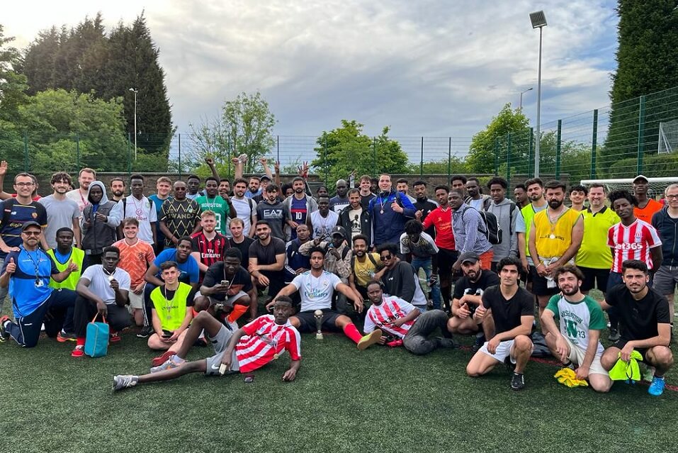 Refugees engage with community at campus football tournament