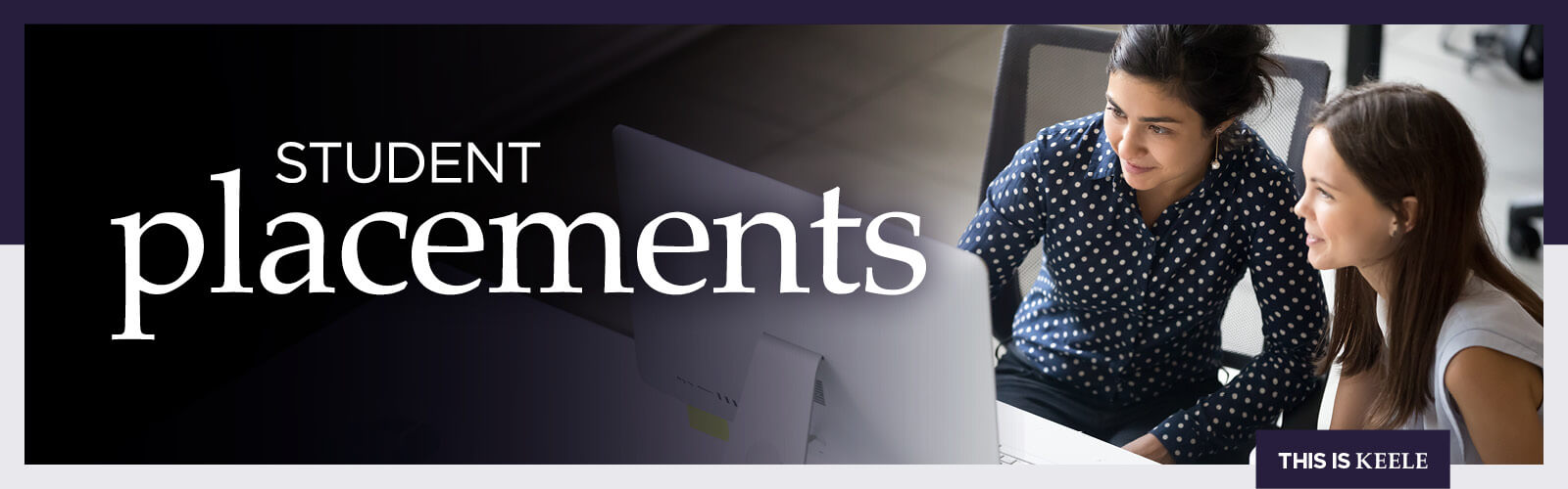 Female student sitting at laptop with company owner