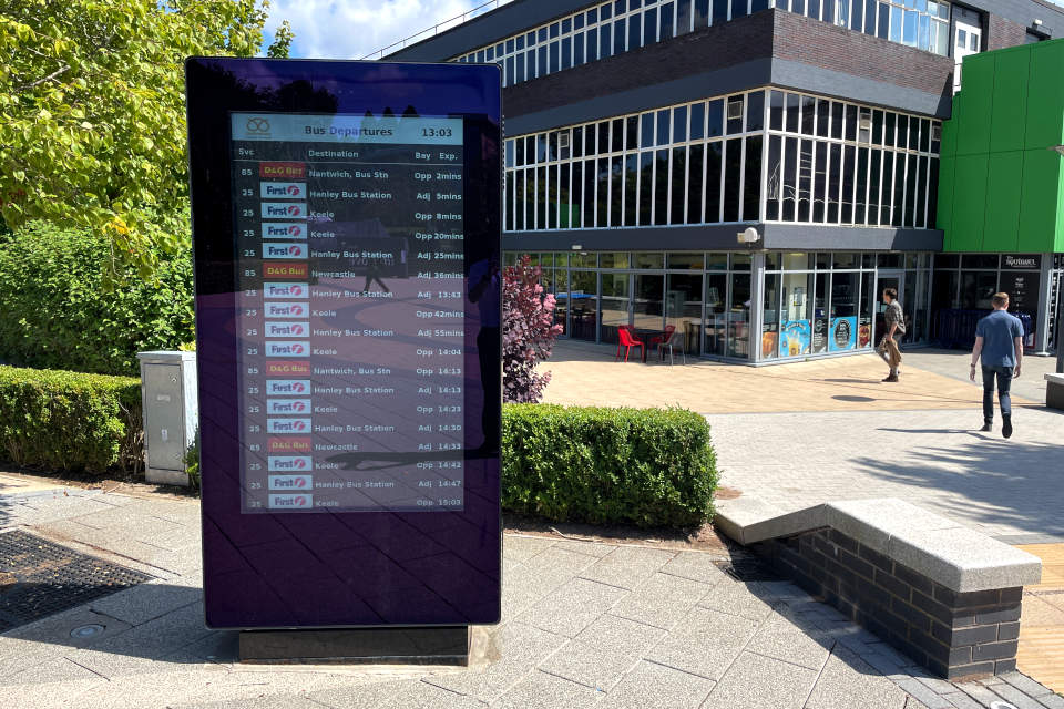 Digital bus timetables and new bus service