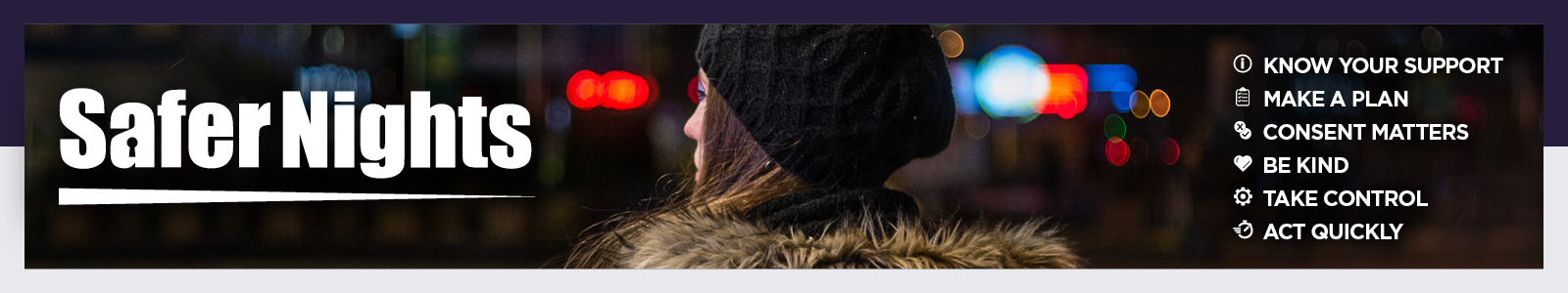 Safer Nights Campaign banner