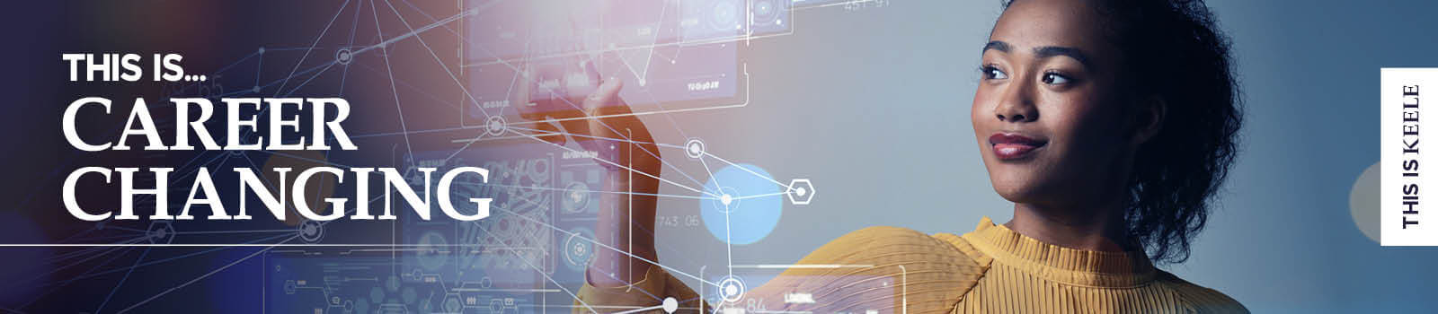 Female interacting with data