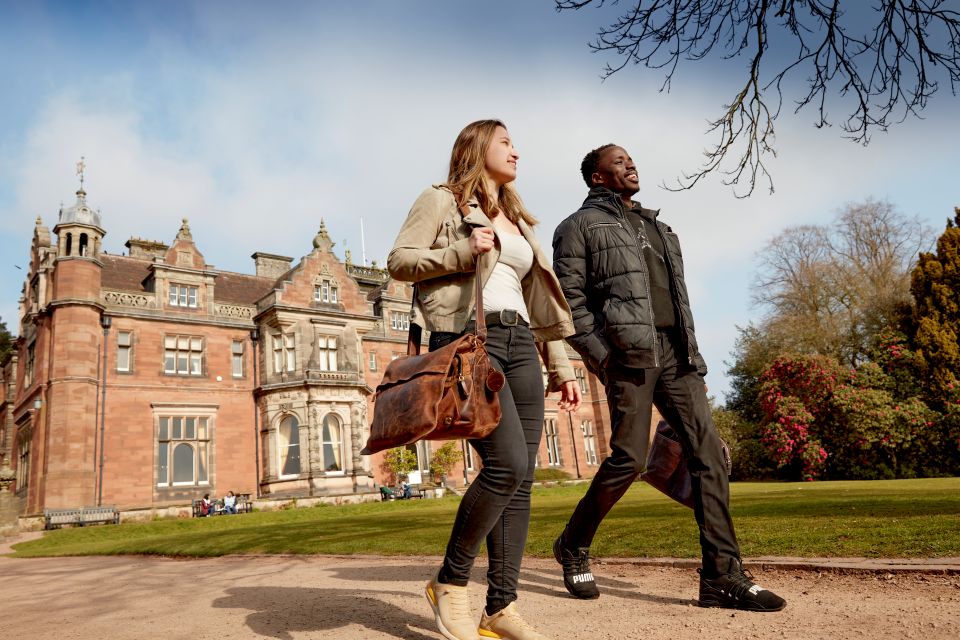 students walking smiling