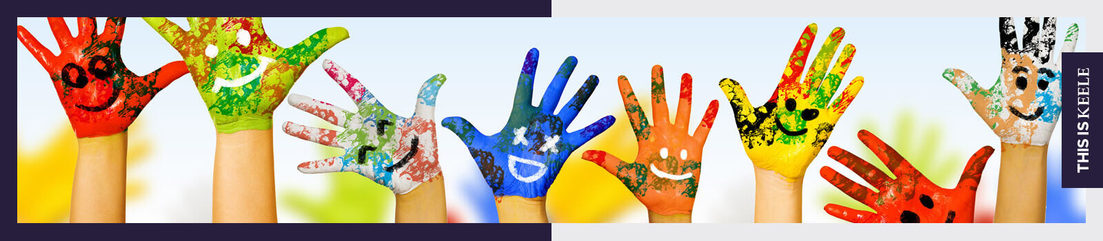 Row of children's painted hands