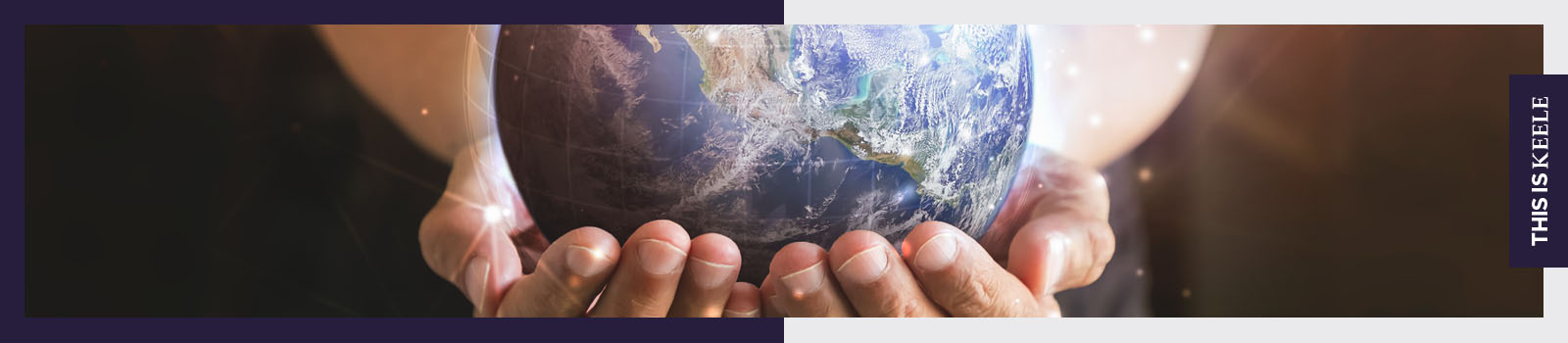 Global healthcare. A pair of hands holding a globe.