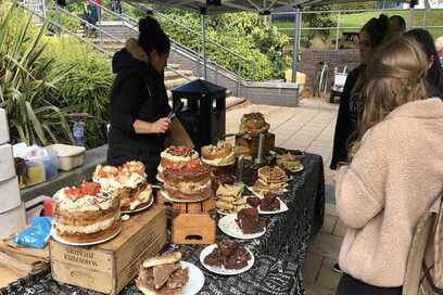 Students at Keele campus market