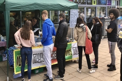 Students at Keele campus market