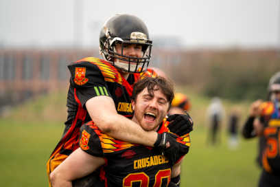 Two members of Keele University's American football team.