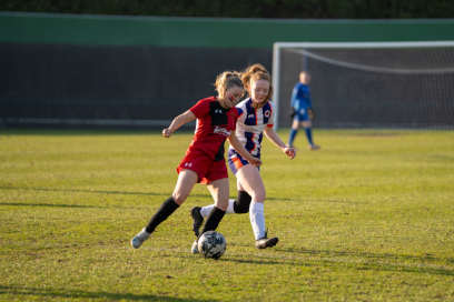 A ladies football match at Keele.