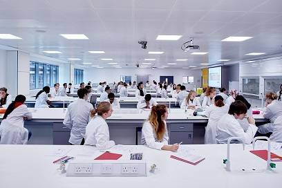 Biochemistry BSc students in CSL lab.