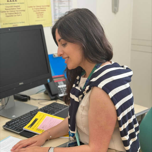 A Keele medicine graduate at her workplace