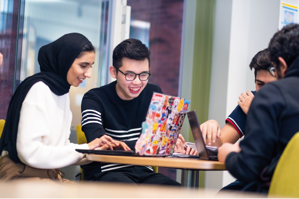 global challenge pathways, students studying together