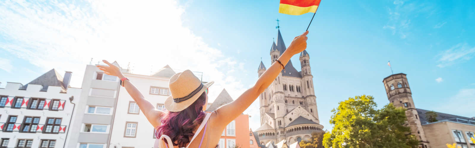 A young female tourist