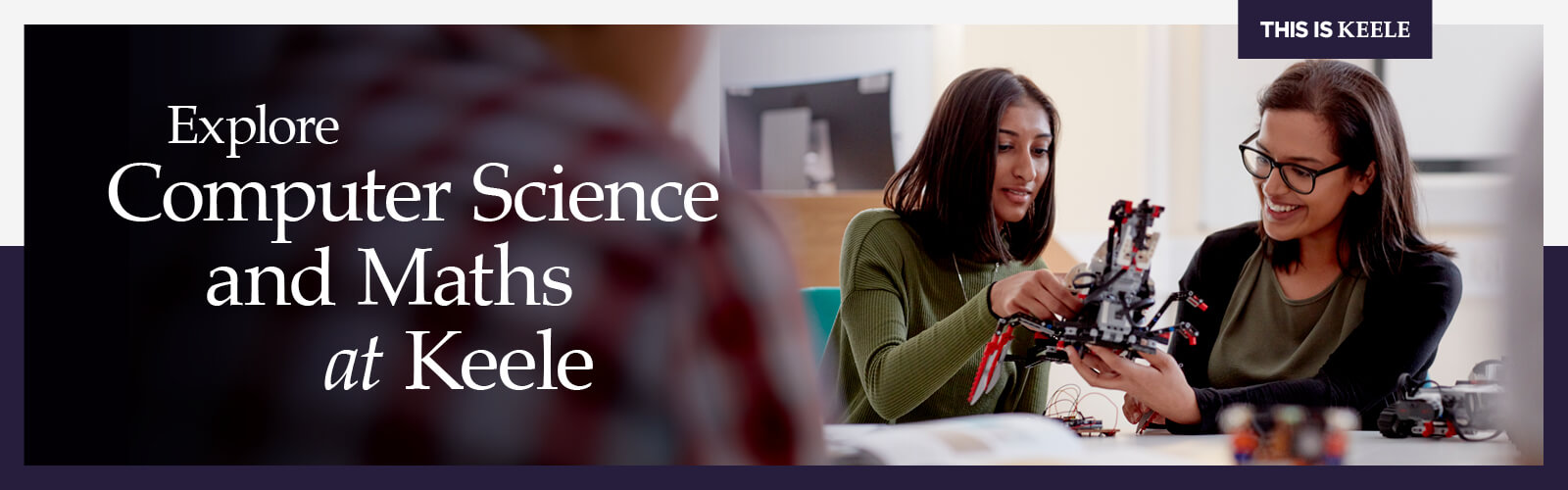 Keele University computer science and mathematics students working in computing lab