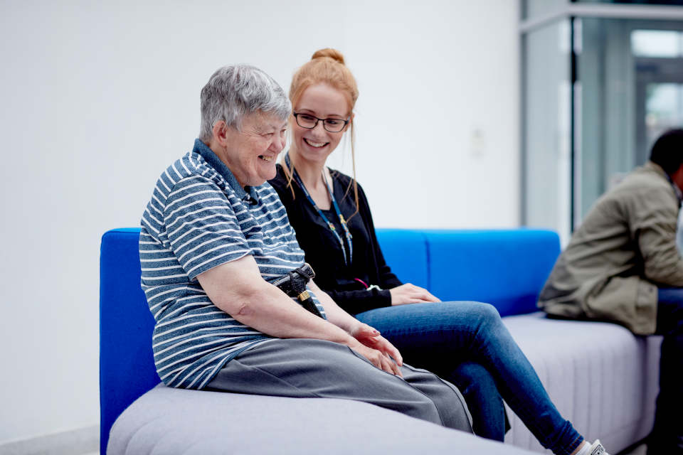 A Mental Health Nursing student with a patient.