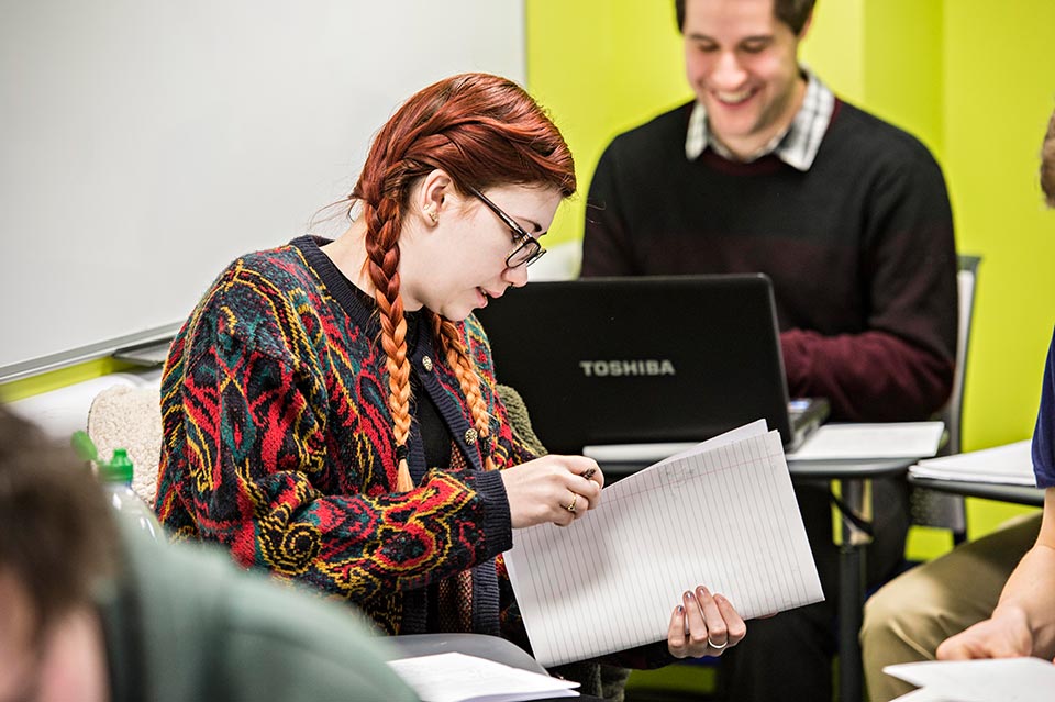Psychology student with lecturer