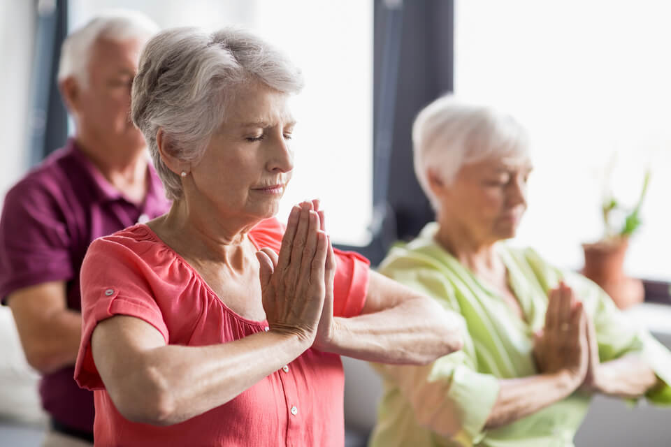 Image of seniors doing yoga