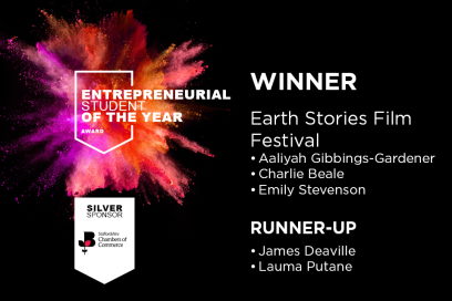 Earth Stories Film Festival, winners of the Entrepreneurial Student of the Year award, sponsored by Staffordshire Chambers of Commerce