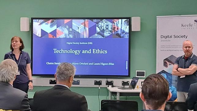 Sandra Woolley and Marco Ortolani introducing Technology and Ethics