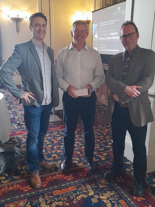 Chair, Anthony Wrigley with speaker, Martin Wilkinson and ILAS Director, Tim Lustig