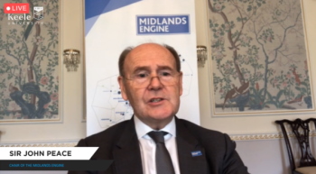 Sir John Peace, Chair of Midlands Engine, at the launch of Keele Deal | Recovery
