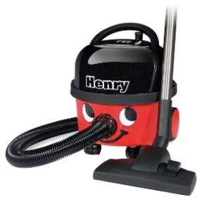 Red Henry branded hoover with eyes