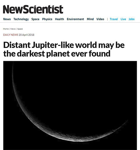 Astro headlines pitch black planet